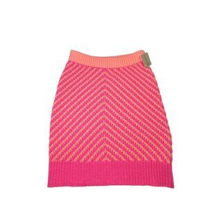 For Love & Lemons Chevron Knit Mini Skirt Pink & Orange XL